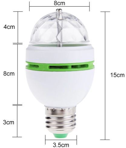 נורת לד צבעונית 16 צבעים עם שלט RGB 15W E27