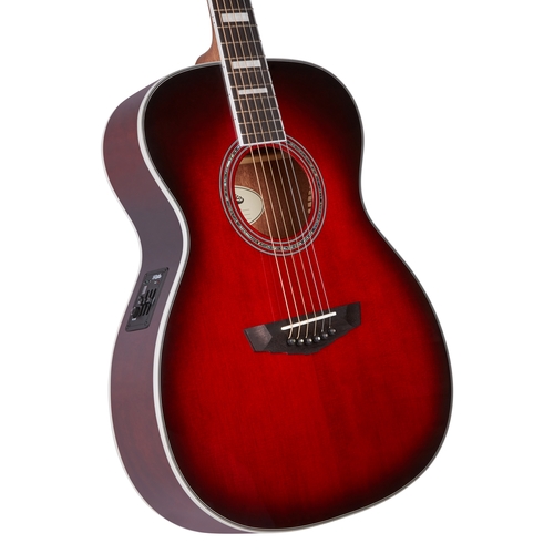 גיטרה אקוסטית מוגברת D'Angelico PREMIER TAMMANY - TRANS BLACK CHERRY BURST