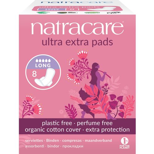 תחבושת אקסטרה לונג 20 יחידות נטרהקייר Maxi Pads Long 20ea Natracare