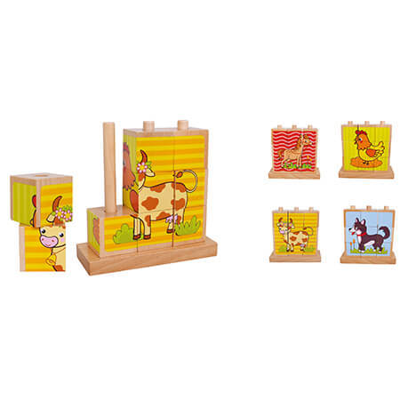 פאזל קוביה עומד חיות בית Pit Toys