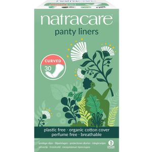 מגן תחתחון מעוגל אורגני 30 יחידות נטרהקייר Curved Panty Liners 30ea Natracare