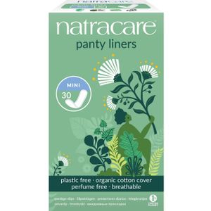 מגן תחתון מיני 30 יחידות נטרהקייר Panty Liners Mini 30ea Natracare