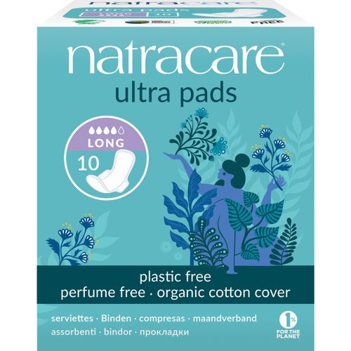 תחבושת ארוך 10 יחידות נטרהקייר Maxi Pads Long 10ea Natracare