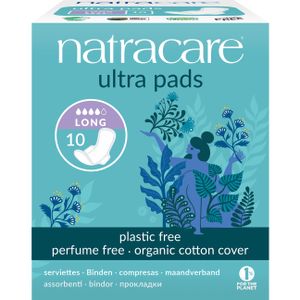 תחבושת ארוך 10 יחידות נטרהקייר Maxi Pads Long 10ea Natracare