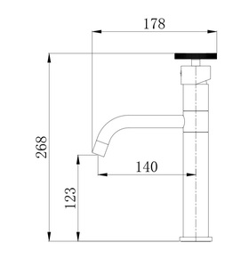 ברז פרח נמוך פיה מסתובבת ידית שיבר ניקל מוברש 1002CB סיוון אופיר