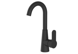 ברז פרח נמוך פיה מסתובבת שחור מט 3025B סיוון אופיר