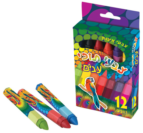 צבעי תוכי  סט  12  עבה