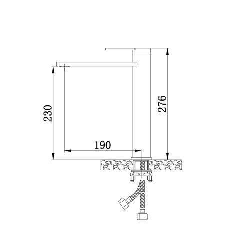ברז פיקדילי גבוה גימור שחור