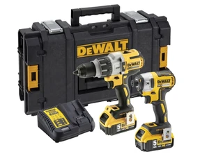 סט 18V מקצועי ללא פחמים מברגה/מקדחה רוטטת + אימפקט סוללות 5AH דגם DCK276P2 DEWALT