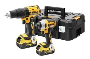 סט 18V מברגה מקדחה רוטטת ואימפקט עם 2 סוללות DEWALT DCK2060M2T 4AH