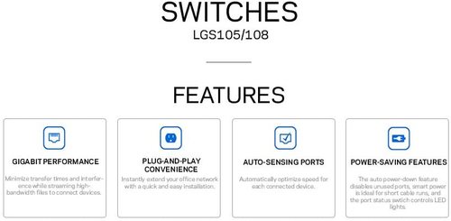 רכזת רשת / ממתג LinkSyS LGS105 סיסקו