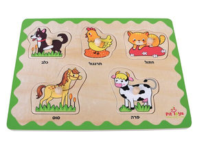 פאזל כפתור הכרת חיות בית PIT TOYS
