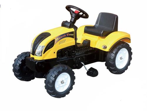 טרקטור פדלים לילדים עם שילדת ברזל וגלגלים מונעי החלקה - צהוב