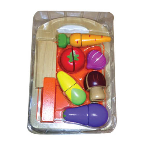 ירקות עץ+ מגש PIT TOYS