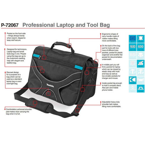 תיק נשיאה למחשב נייד ולכלים