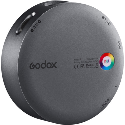 תאורת לד - Godox R1 Round Mini RGB LED Magnetic Light