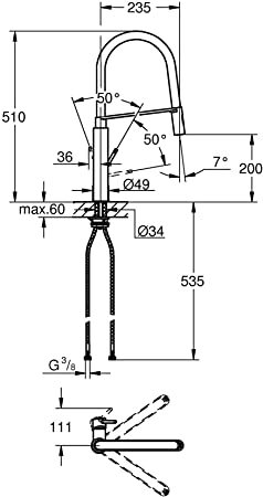 GROHE ברז מטבח סדרת קונצטו 31491DCO
