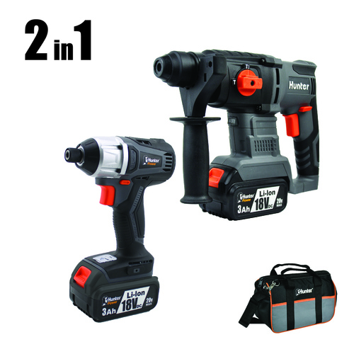 סט פטישון + אימפקטHunter 3Ah 18V BL  
