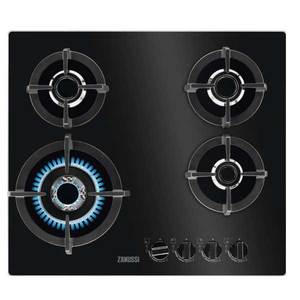 כיריים גז זכוכית Zanussi ZGO68420BA שחור