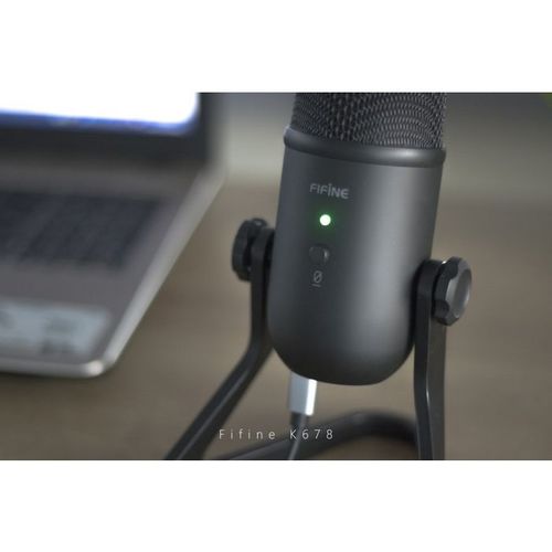 Fifine k678 מיקרופון USB, כולל יציאת אוזניות, GAIN ו-MUTE