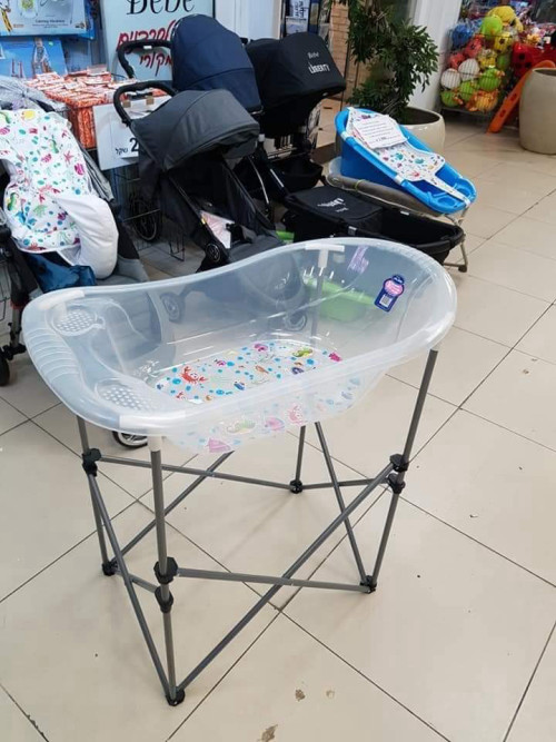 אמבטיה לתינוק גדולה שקופה ענקית ג'מבו עם ציורים של דגים