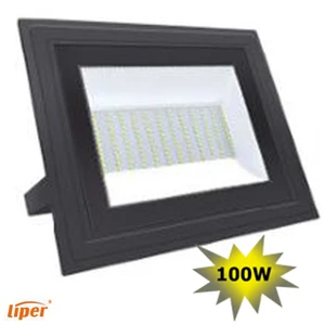 פנס הצפה אלומיניום ניוליין צבע שחור 100W אור קר LIPER