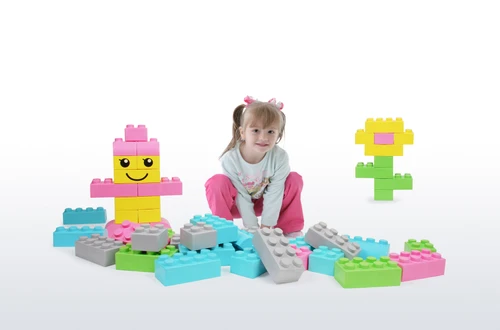 קוביות ענק רכות צבע פסטל - 50 יחידות