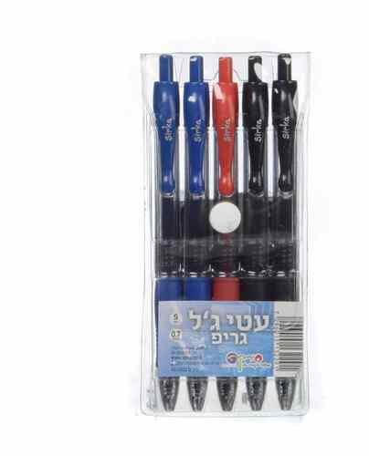 עט ג'ל 0.7 סט 5 יח