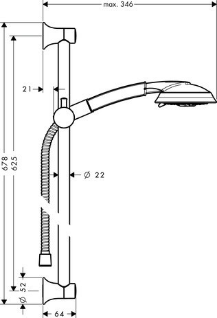 HANSGROHE מוט מקלחת ניקל/זהב דגם 27843090