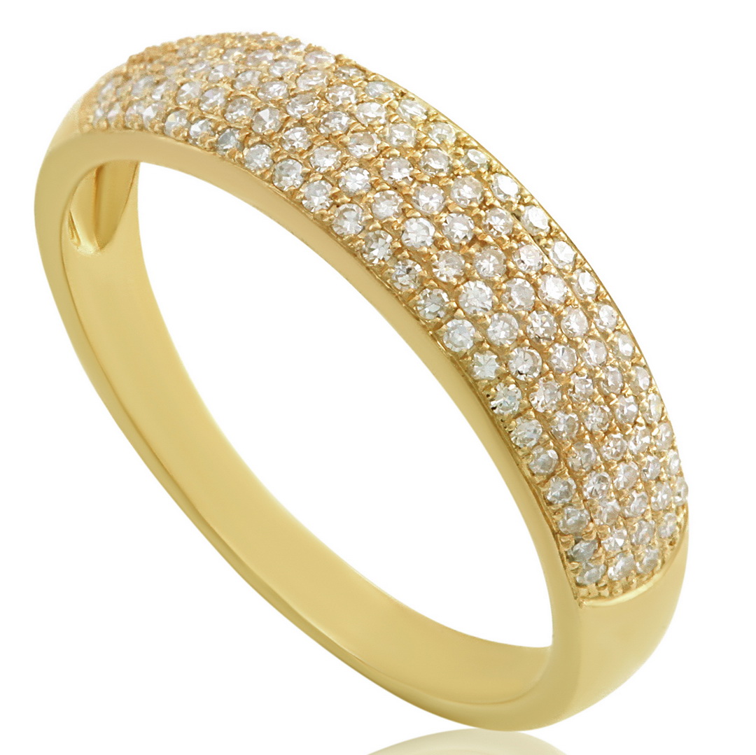 טבעת יהלומים חצי נישואים 0.30ct מזהב 14K