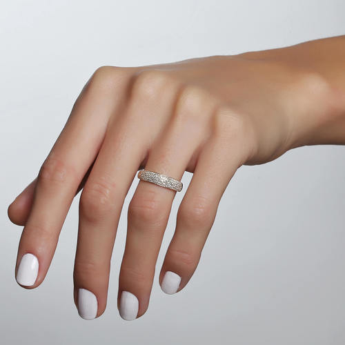 טבעת יהלומים חצי נישואים 0.30ct מזהב 14K