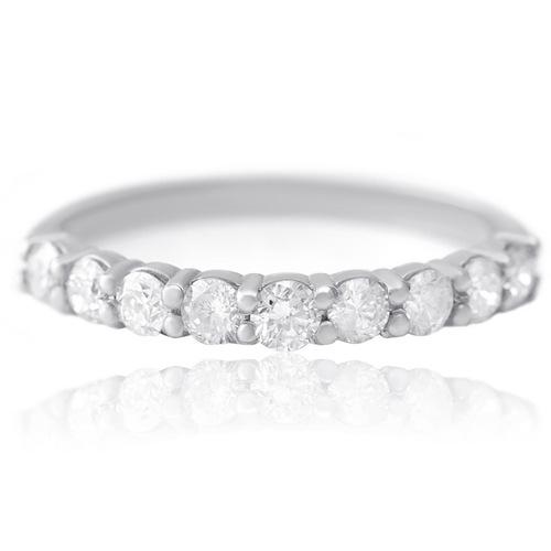 טבעת יהלומים חצי נישואים 0.72ct מזהב 14K