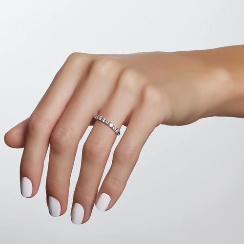 טבעת יהלומים חצי נישואים 0.72ct מזהב 14K