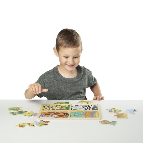 רביעיית פאזלים מעץ 4 חלקים כל אחד סה
