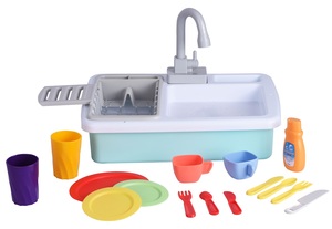 כיור עם מים זורמים למשחקי דמיון + 18 אביזרים