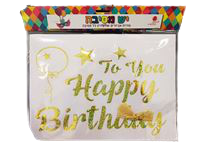מדבקות Happy Birthday זהב