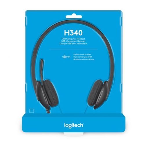 אוזניות ומיקרופון Logitech USB H340