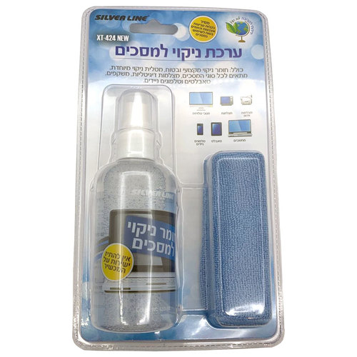 ערכת ניקוי למסך LCD כולל מטלית סילבר ליין דגם XT-424
