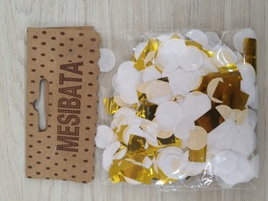 קונפטי זהב לבן