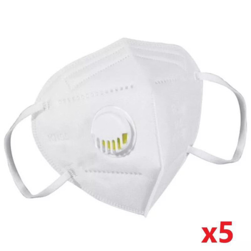 מארז 5 יחידות של מסכות פנים עם פילטר KN95