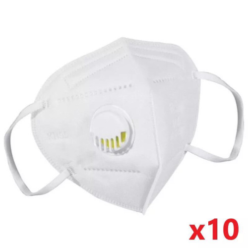 מארז 10 יחידות של מסכות פנים עם פילטר KN95