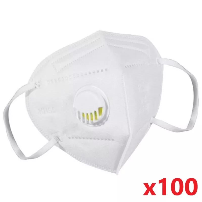מארז 100 יחידות של מסכות פנים עם פילטר KN95