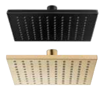 ראש מקלחת חמת מרובע פליז שחור מט 30 על 30 ס