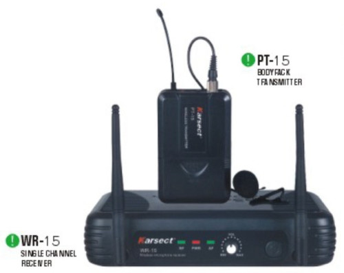 מקרופון אלחוטי מדונה KRSECT WR-15/PT15/HT-9A UHF Karsect