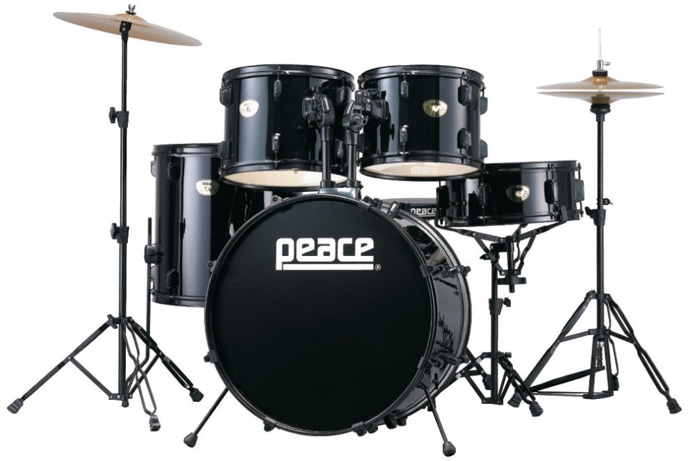 סט תופים 5 חלקים כולל מצילות ואביזרים PEACE DP-101 BLACK