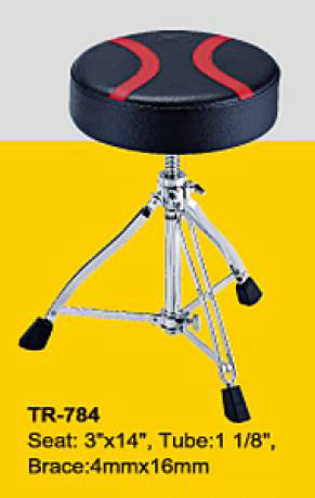 כסא לתופים עגול ריפוד שחור אדום TR-784 DELUXE