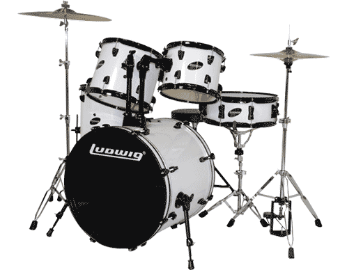 מערכת תופים 5 חלקים "22 כולל אביזרים ומצילות LUDWIG LC175 WH