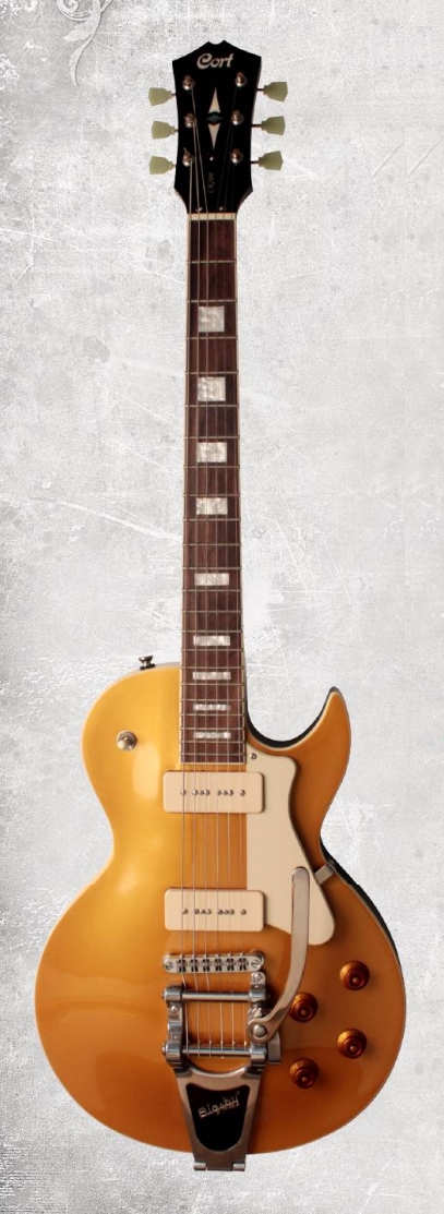 גיטרה חשמלית עם גשר ביגסבי CORT CR200BV GT GOLD TOP