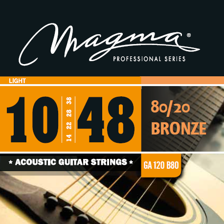 סט מיתרים לאקוסטית 0.10 BRONZ 80/20 GA120B80 MAGMA