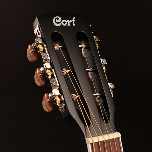 גיטרה אקוסטית שחורה מוגברת CORT AF590MF BOP FISHMAN PICKUP